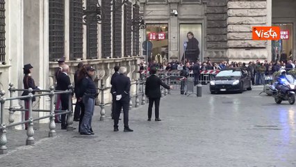 Il primo ministro ungherese Viktor Orbàn arriva a Palazzo Chigi per l'incontro con Meloni