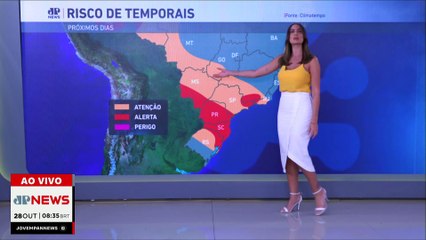 Previsão do Tempo: Frente fria traz chuva e derruba temperaturas
