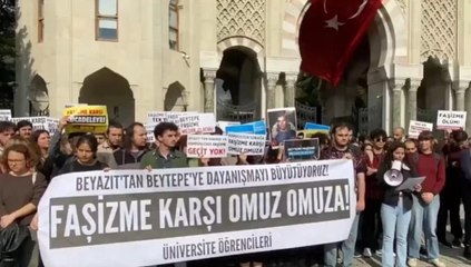 İstanbul Üniversitesi öğrencilerinden, Hacettepe'deki döner bıçaklı saldırıya protesto