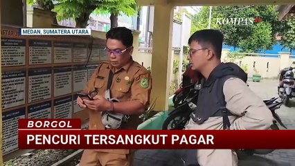 Panik Ketahuan Mencuri, Pria di Medan Tersangkut di Pagar dengan Posisi Kepala di Bawah | BORGOL