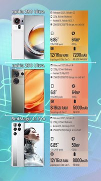 nubia Z80 Ultra vs nubia Z50 Ultra vs RedMagic 11 Pro