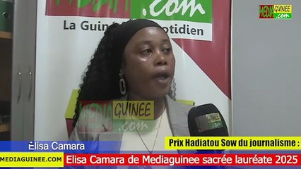 Prix Hadiatou Sow du journalisme  Elisa Camara de Mediaguinee sacrée lauréate 2025