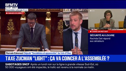 Taxe Zucman "light": "Si on a cette rentrée là de 7 milliards d'euros, on considérera qu'il y a eu un pas du bloc central", déclare Romain Eskenazi, député Socialistes et apparentés