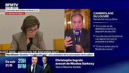 "Ce matin, des collègues qui étaient au Louvre sont sortis choqués du sous-investissement et des conditions dans lesquelles le personnel travaillait", fustige Max Brisson, sénateur Les Républicains, après le cambriolage