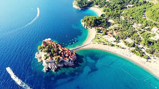 💖Drone au-dessus de l'île de Sveti Stefan, la station balnéaire de luxe du Monténégro💖💥ABONNES-TOI STP🙏💖 MERCI 🙏💖💥