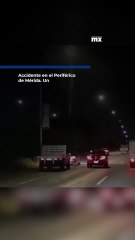 Accidente en el Periférico de Mérida. Un auto cae desde el puente de Mulchechén.