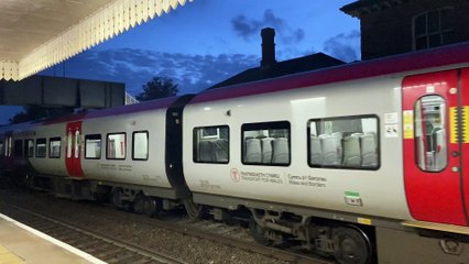 Train departs Abergavenny station