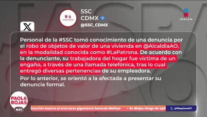 Roban casa de Susana Zabaleta con el modus operandi de “La Patrona"