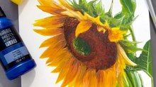 Peindre un tournesol à l'acrylique