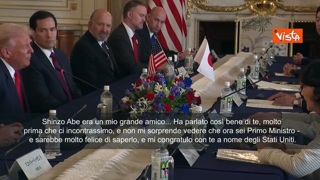 Trump a Sanae Takaichi: Shinzo Abe era un mio grande amico. Sarebbe felice che ora sei premier