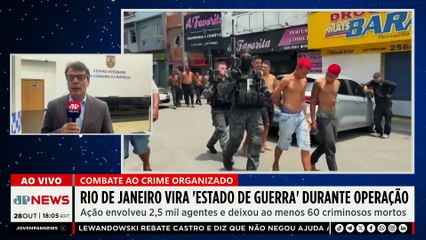 Rio de Janeiro vive ‘dia de guerra’ durante megaoperação contra tráfico