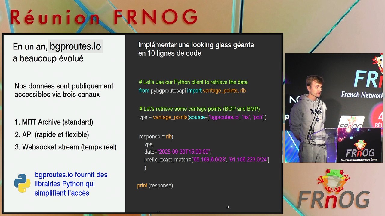 FRnOG 42 - Thomas Holterbach : Étendre la visibilité du routage BGP grâce à BMP