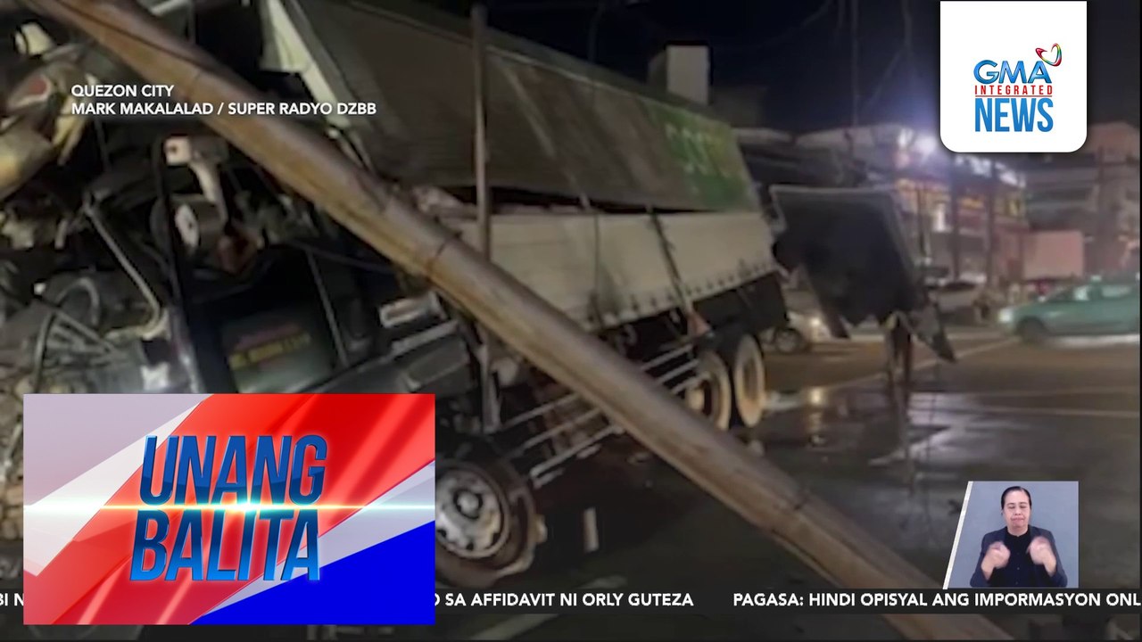 Isa, patay matapos sumalpok ang isang wing van sa isang poste sa Mindanao-Congressional Intersection | Unang Balita