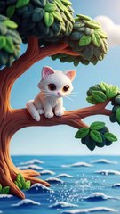 alligator wants to eat the cat but eagle saves the cat