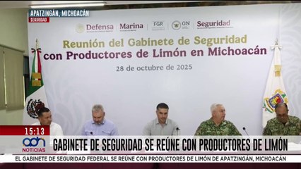 Omar García Harfuch se reúne con productores de limón en Apatzingán y garantiza cero impunidad