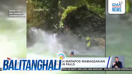 Tour guide, sugatan matapos mabagsakan ng bato sa Kawasan Falls | Balitanghali