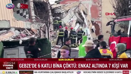 Gebze'de 6 katlı bina çöktü. Enkaz altında 7 kişi var