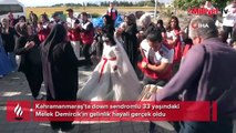 Melek hayalini kurduğu gelinliği giydi! Down sendromlu genç kızın düğünü yürekleri sızlattı