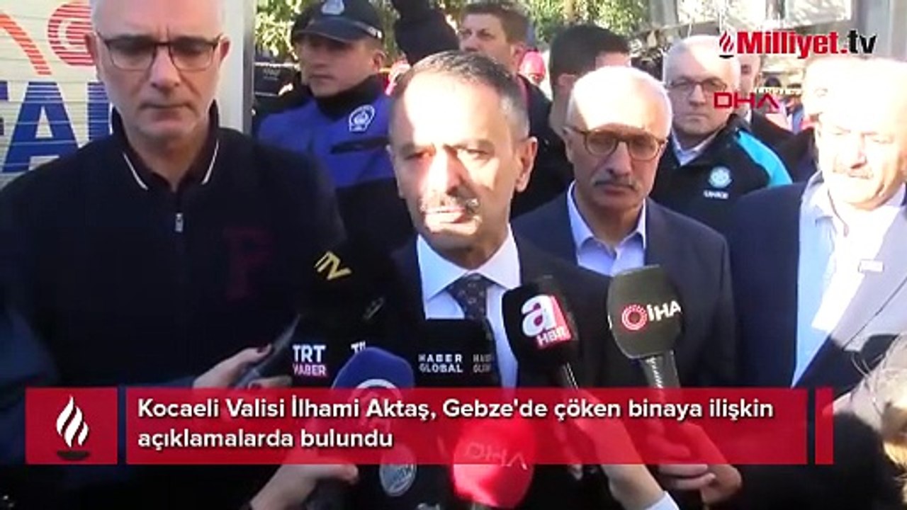 Kocaeli Valisi İlhami Aktaş, Gebze'de çöken binaya ilişkin açıklamalarda bulundu