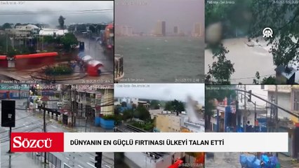 Dünyanın en güçlü fırtınası ülkeyi talan etti