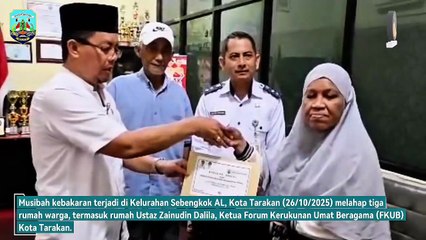 Gubernur Kaltara Salurkan Bantuan untuk Korban Kebakaran di Sebengkok AL