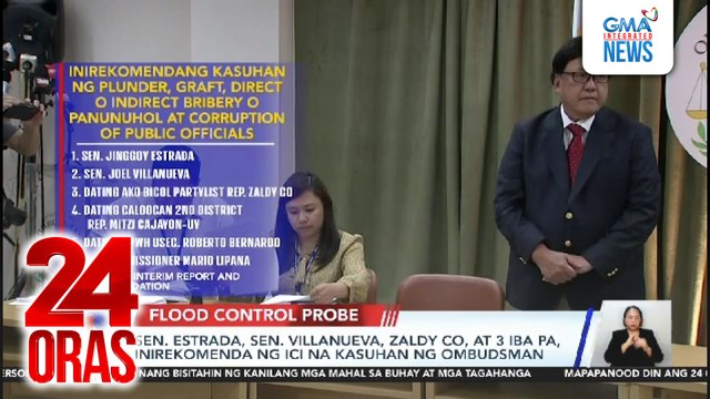 Sen. Estrada, Sen. Villanueva, Zaldy Co at 3 iba pa, inirekomenda ng ICI na kasuhan ng Ombudsman | 24 Oras