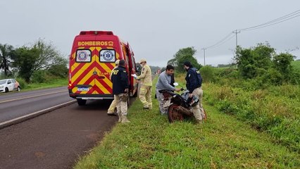 Motociclista fica ferido após sofrer queda na BR-369 em Cascavel