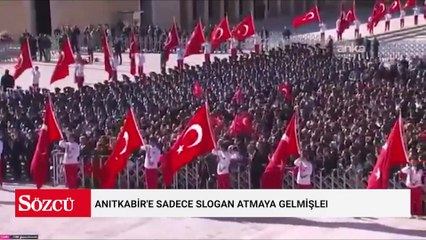 Anıtkabir'e sadece slogan atmaya gelmişler! Mozoleye çıkmadan gittiler