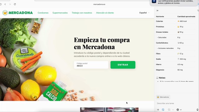 ChatGPT comprando en Mercadona