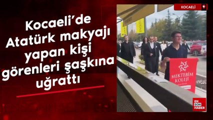 Kocaeli'de Atatürk makyajı yapan kişiye denk gelen şahıs: Oha Atatürk geçiyor