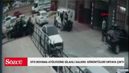 12 kişinin yaralandığı oto boyama atölyesine silahla saldırının görüntüleri ortaya çıktı