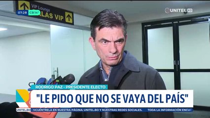 Rodrigo Paz a Luis Arce: Está bien si no va a la transmisión de mando, pero “le pido que no se vaya del país