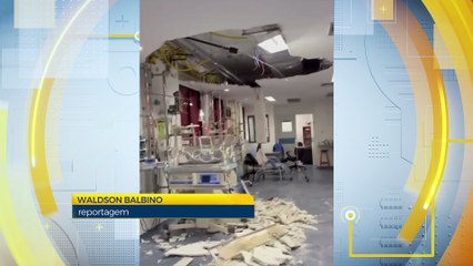 Remoção e reparo urgente de forro de gesso na UTI Neonatal do Hospital Barão de Lucena após incidente