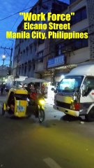 Work Force on Elcano Street in Manila City in the Philippines