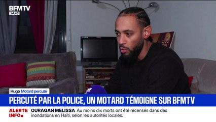 Percuté par un véhicule de police à Paris, un motard témoigne sur BFMTV