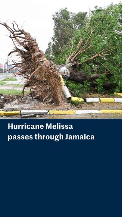 Hurricane Melissa: Footage shows Jamaica battered by nearly 300 km/h winds