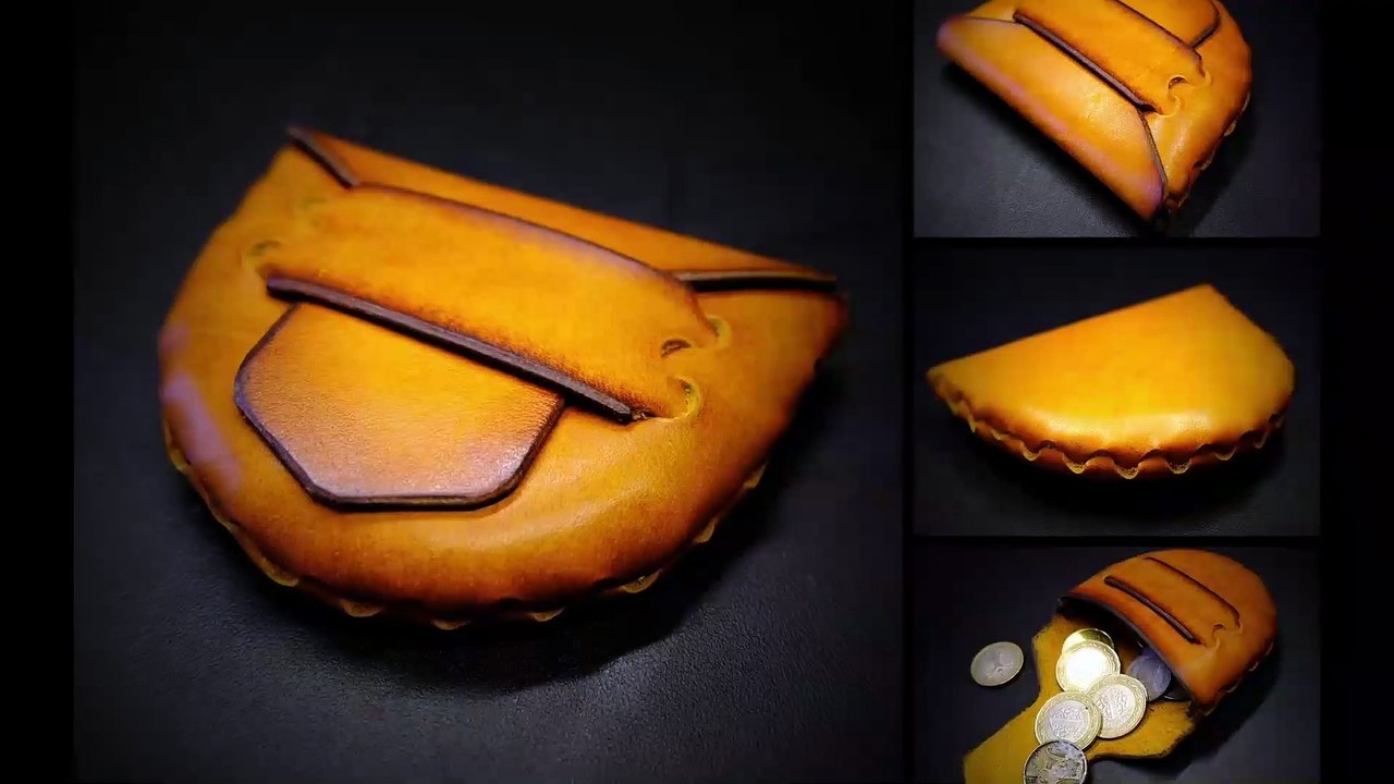 Coin Purse Pattern PDF Leather Wallet Holder Cute Sewing Template No Stitch Leather Wallet
