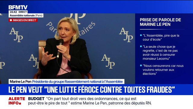 J'ai le sentiment qu'on cherche à m'écarter de l'élection présidentielle , affirme Marine Le Pen à propos de sa condamnation à une peine inéligibilité