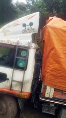 VIDEO: Camión volcó al quedar atrapado en el lodo en una carretera de Chulumani