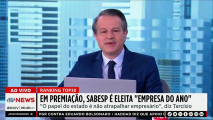 Em premiação, Sabesp é eleita “Empresa do Ano”; governador de SP marca presença