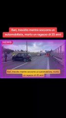 Bari, travolto mentre soccorre un automobilista, morto un ragazzo di 25 anni