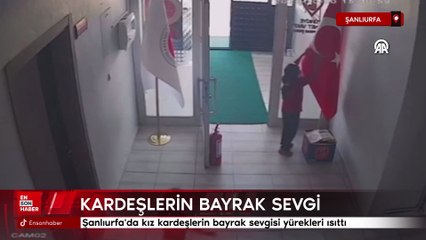 Şanlıurfa'da kız kardeşlerin bayrak sevgisi yürekleri ısıttı