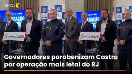 Cláudio Castro cita apoio de Tarcísio, Leite e outros governadores após operação mais letal do RJ