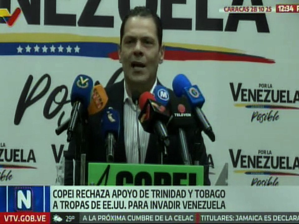Partido Copei rechaza posición de Trinidad y Tobago que promueve guerra en Venezuela