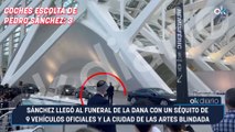 Sánchez llegó al funeral de la DANA con un séquito de 9 vehículos oficiales y la Ciudad de las Artes blindada