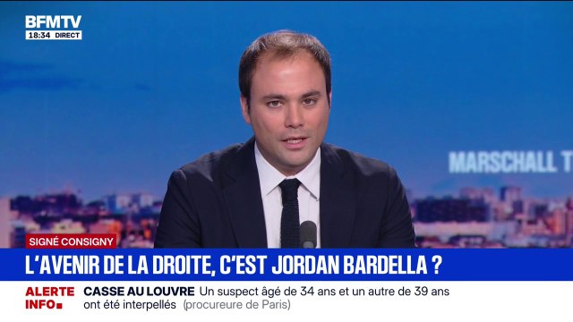 SIGNÉ CONSIGNY - Jordan Bardella rêve d'être le président de l'UMP , estime Charles Consigny à propos de l'union des droites