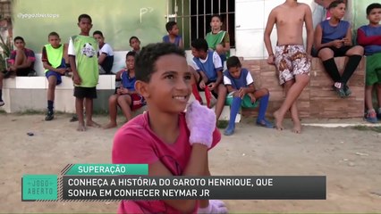 Conheça a história do garoto Henrique, que sonha em conhecer Neymar JR