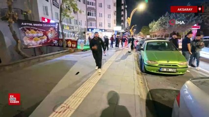 Aksaray’da yoldan geçen araçlara zarar verdi, polise direndi