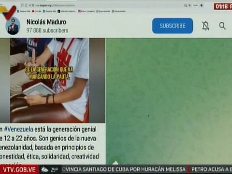 Presidente Maduro: La generación genial es la que va marcando la pauta de la Venezuela grande