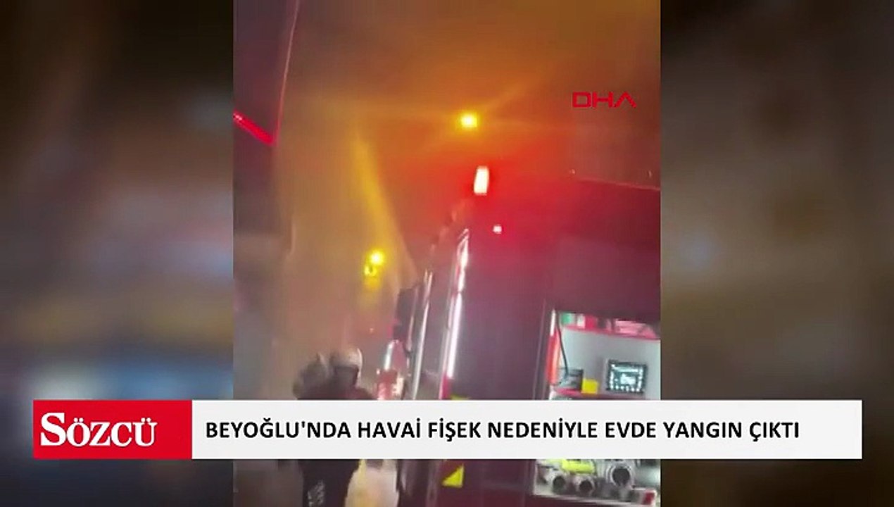 Beyoğlu'nda havai fişek nedeniyle evde yangın çıktı; mahsur kalan 7 kişi kurtarıldı